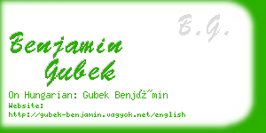 benjamin gubek business card